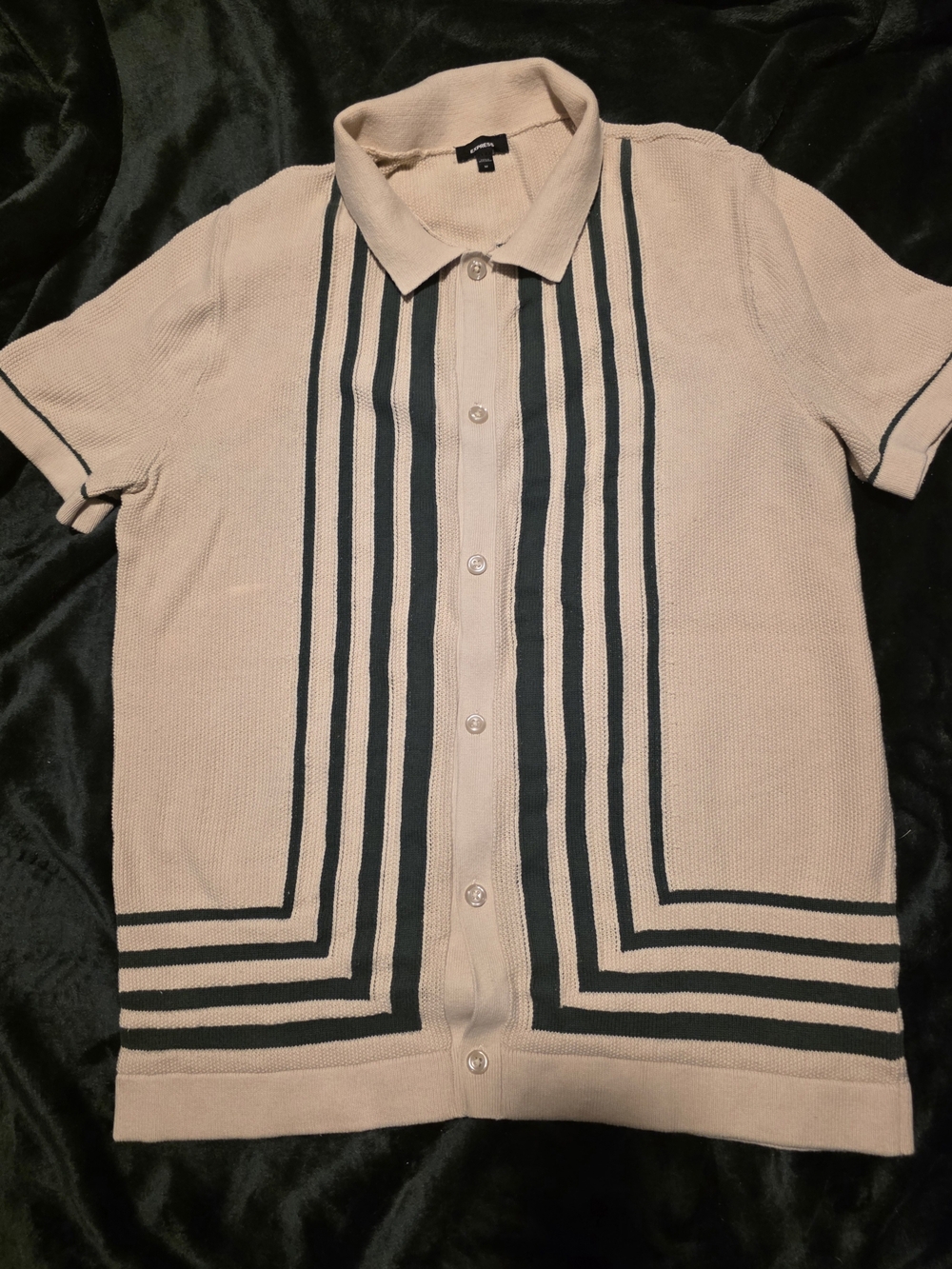 Cable Knit Short Sleeve Polo shirt
